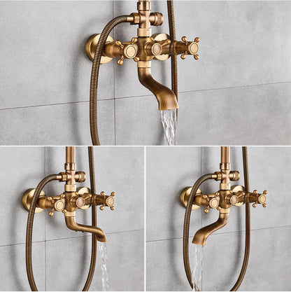 Poiqihy Antique Shower Wall Bathroom Bath Shower Faucet