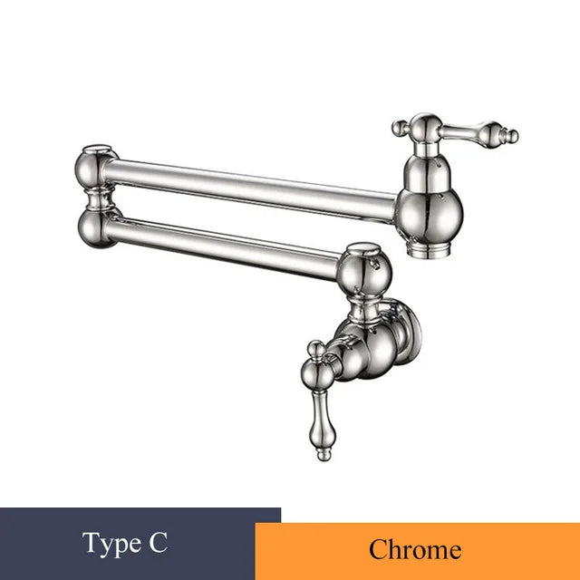 Brushed Gold Faucet Wall Mount Bathroom Basin Faucet