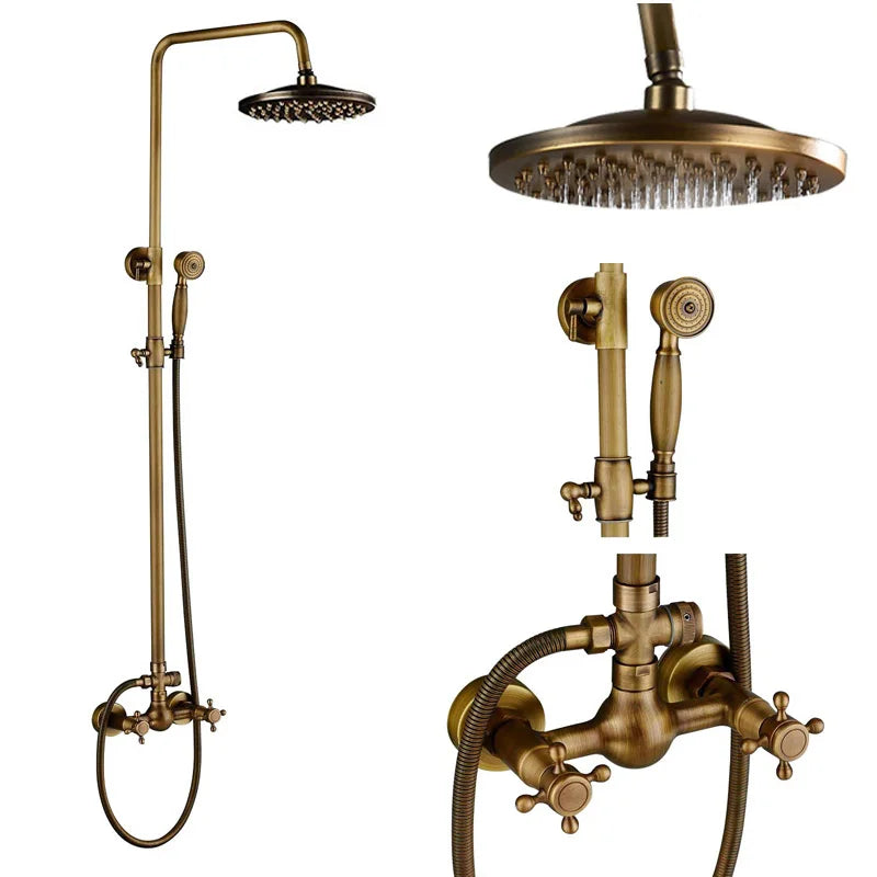 Poiqihy Antique Shower Wall Bathroom Bath Shower Faucet