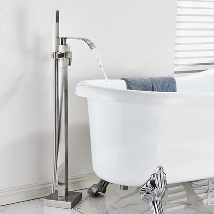 Shbshaimy Golden Floor Bathroom Bathtub Faucet Handshower Cold