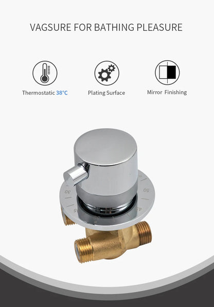 Way Output Thermostatic Brass Shower Faucets Wall Mounted