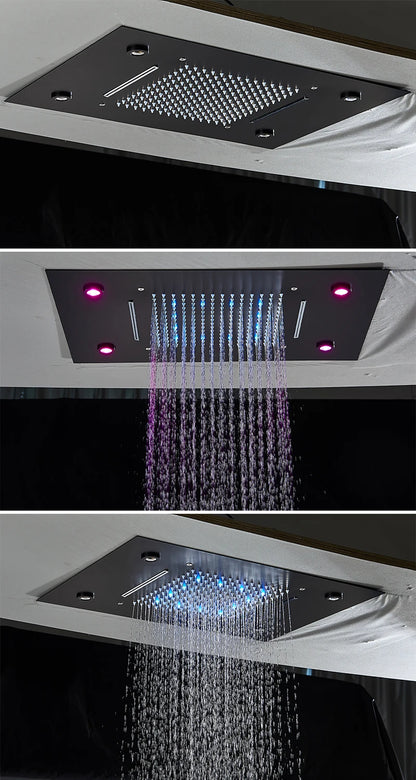 Ceiling Led Rainfal Shower Head Smart Remote Control