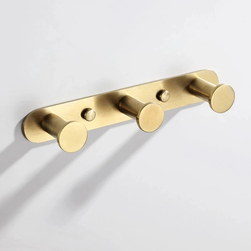 Brushed Gold/White/Matte Black Stainless Steel Hooks Bathroom