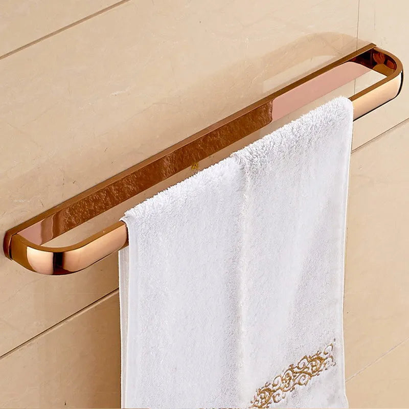 Rose Gold Double Towel Bars Bathroom Towel Ring