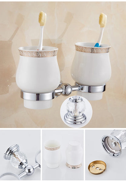 Bathroom Hardware Crystal Bath Towel Shelf Toilet Paper