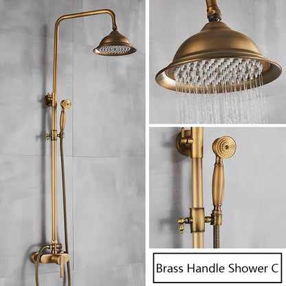 Rainfall Bathroom Shower Brass Antique Shower Mixers Handshower