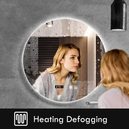 40/50/60cm Round Smart Led Bathroom Mirror Color Adjustable