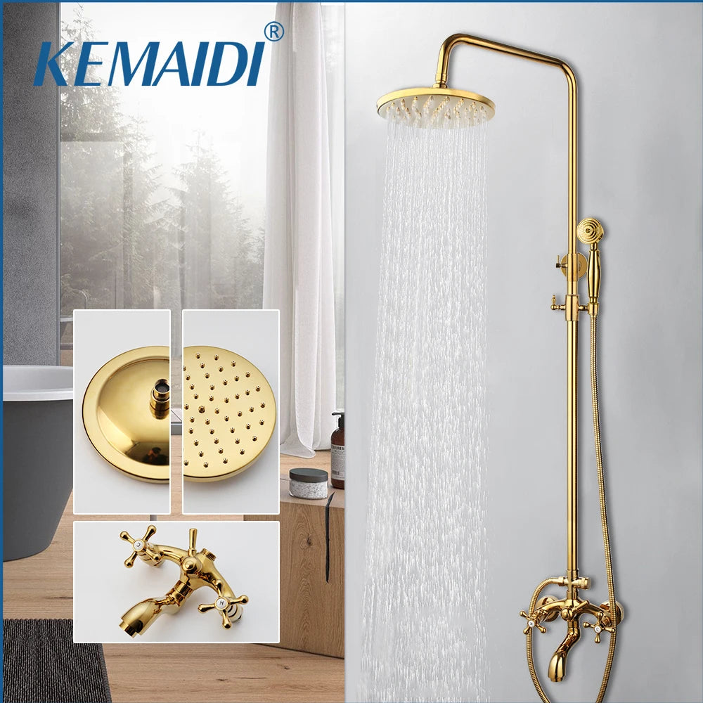 Kemaidi Gold Shower Faucet In Wall Stainless Steel