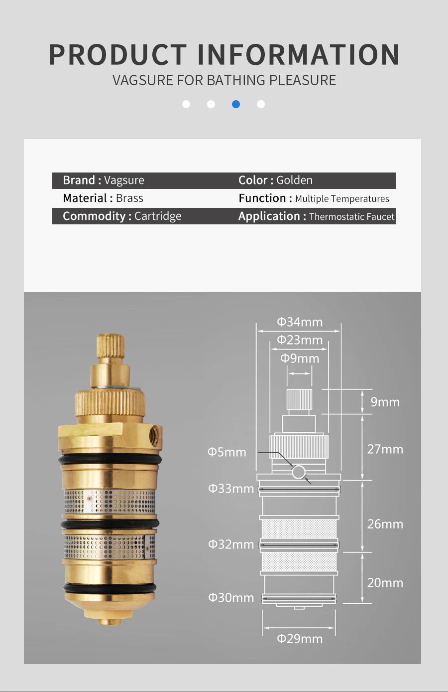 Way Output Thermostatic Brass Shower Faucets Wall Mounted