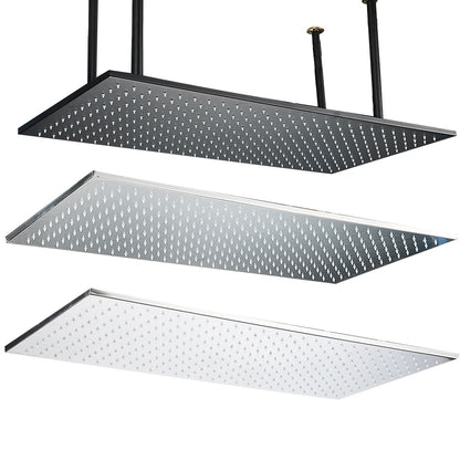 Rozin Led Matte Black Shower Head 40 80cm