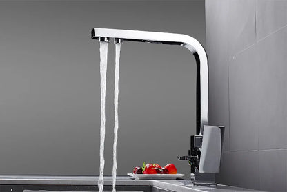 Contemporary Brass Matte Black Square 3-Way Purified Sink