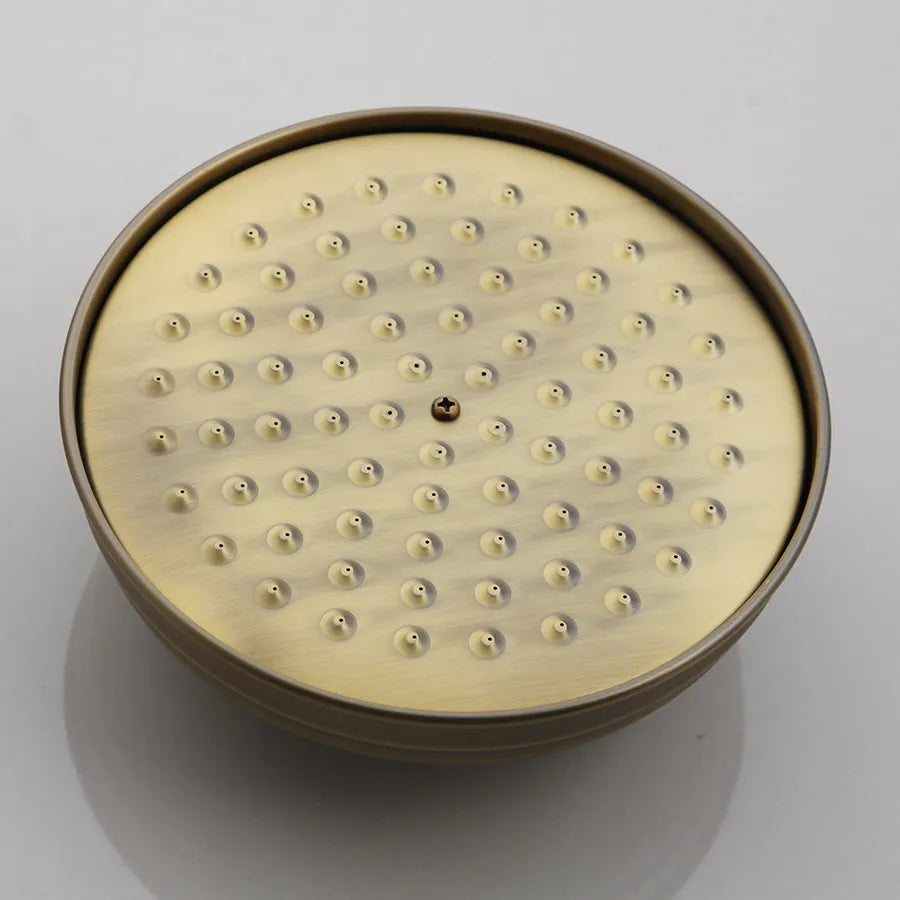 Antique Brass Bathroom Hand Shower Head Inch Round