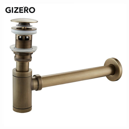 Antique Finish Brass Bathroom Lavatory Basin Sink Pop-Up