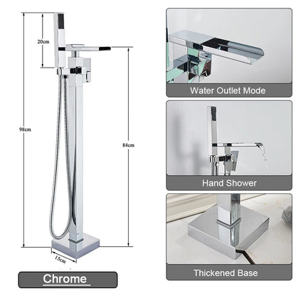 Shbshaimy Golden Floor Bathroom Bathtub Faucet Handshower Cold