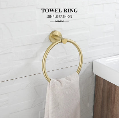 Bathroom Hardware Brushed Gold Toilet Brush Holder Robe