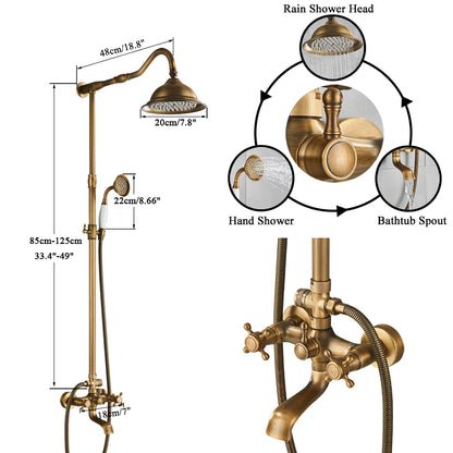 Antique Brass Bathroom Shower Faucet Bath Shower Mixer