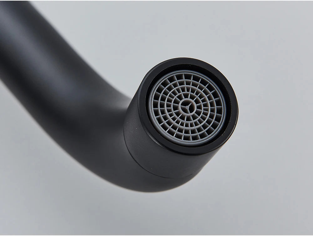 Matte Black Basin Faucet Brass White Bathroom Sink