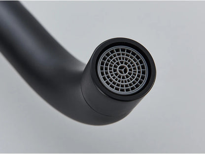 Matte Black Basin Faucet Brass White Bathroom Sink