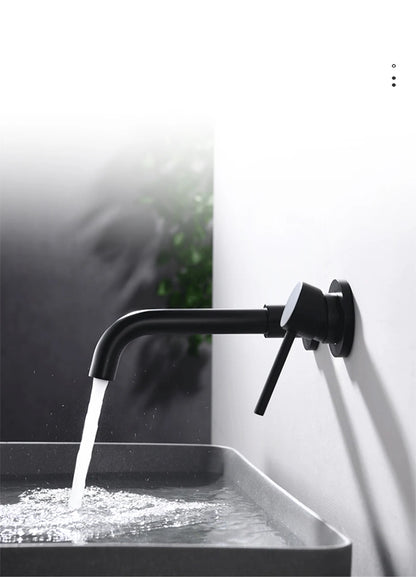Black Bathroom Sink Faucet Brass Tap Cold Wash