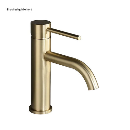 Brushed Rose Gold Bathroom Sink Faucet Deck Mounted