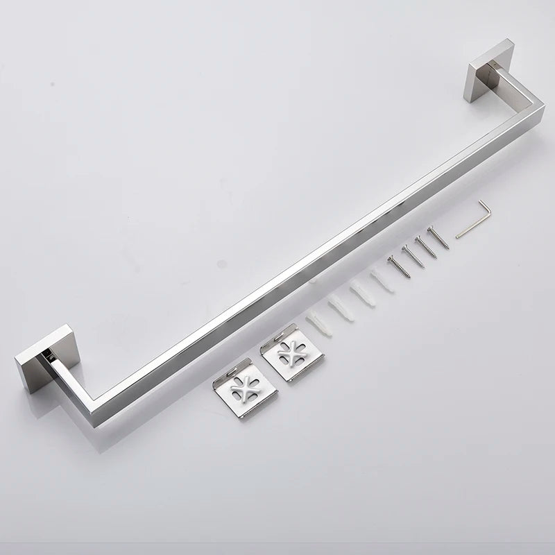 Bathroom Hardware Chrome Robe Hook Towel Rail Bar