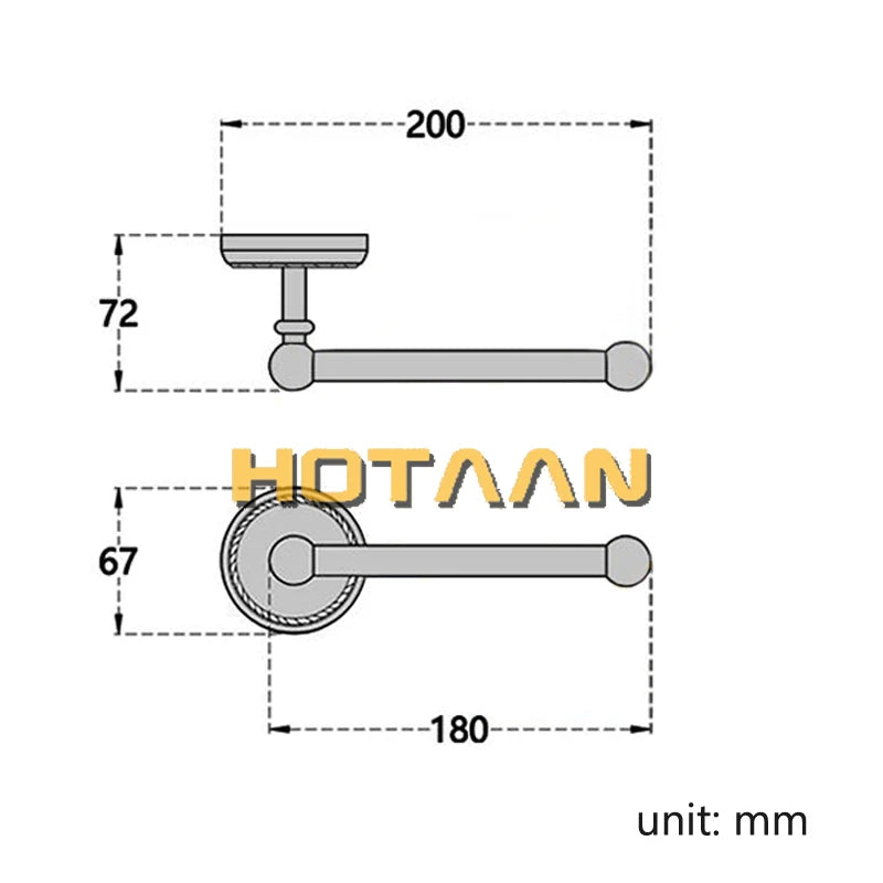 Solid Brass Bathroom Robe Hook Paper Holder Towel