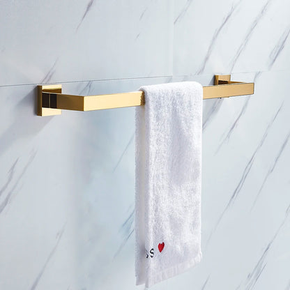 Bathroom Hardware Gold Bathrobe Hook Towel Rail Bar