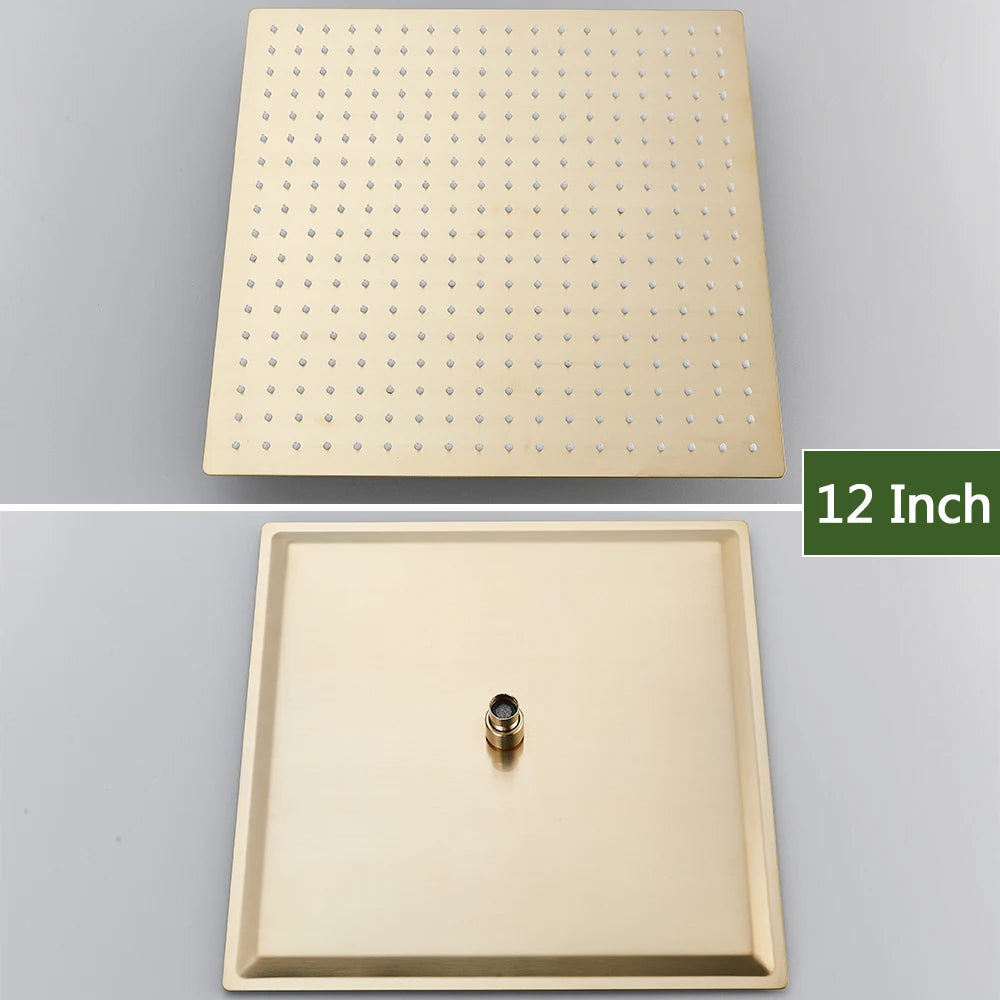Rozin Brushed Gold Shower Wall Mounted Brass 4-Ways
