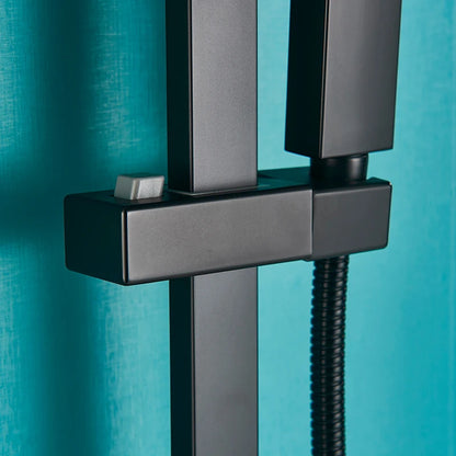Rozin Matte Black Thermostatic Shower Faucet Wall Mount