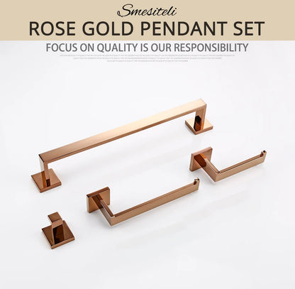 Rose Gold Bathroom Wall Mount Shelf Toilet Bath