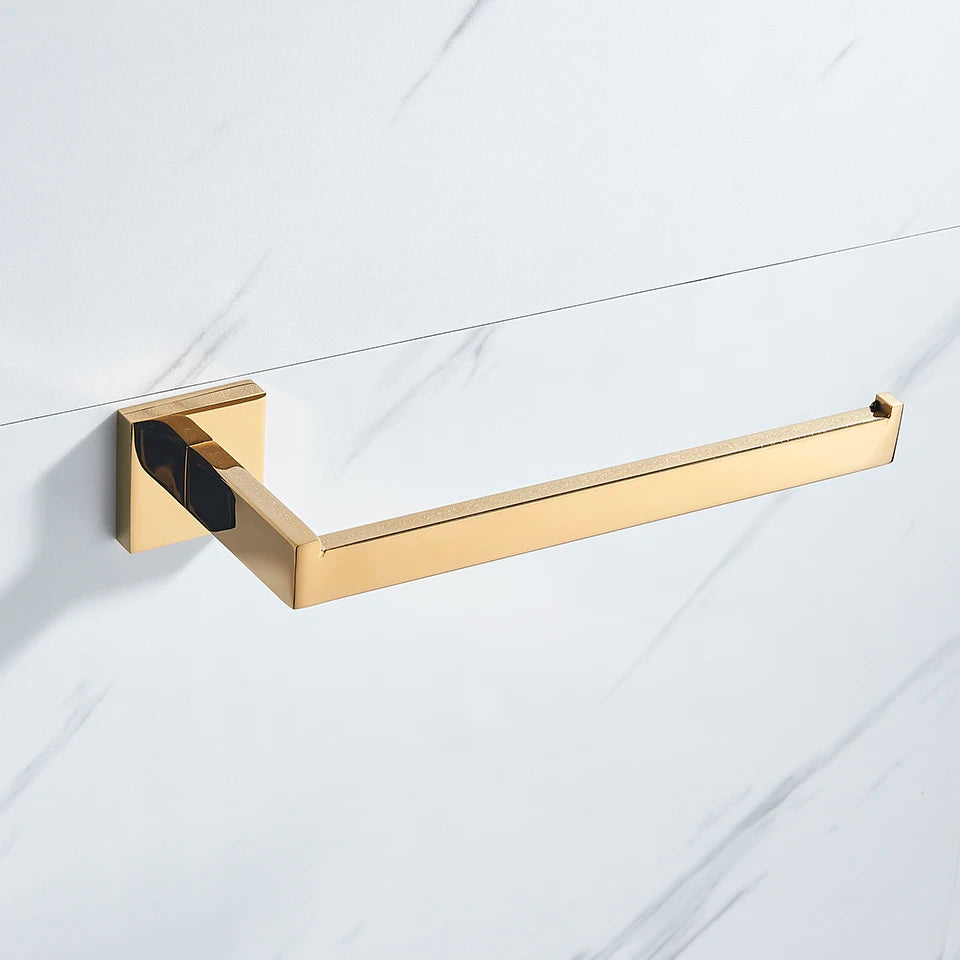 Bathroom Hardware Gold Bathrobe Hook Towel Rail Bar