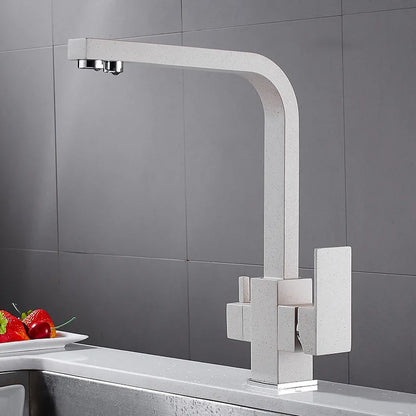 Contemporary Brass Matte Black Square 3-Way Purified Sink