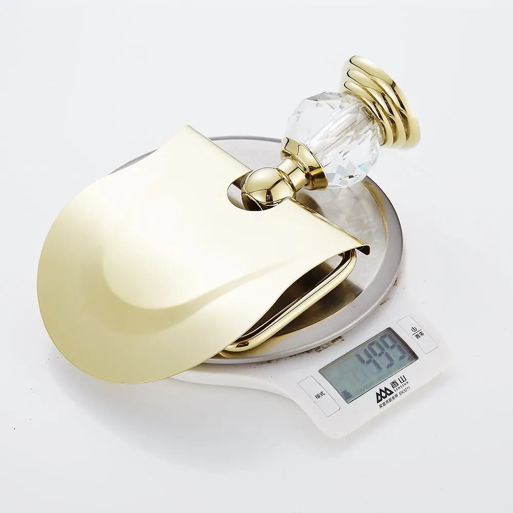 Pieces Chrome Gold Polished Bathroom Sets Brass&Crystal Towel
