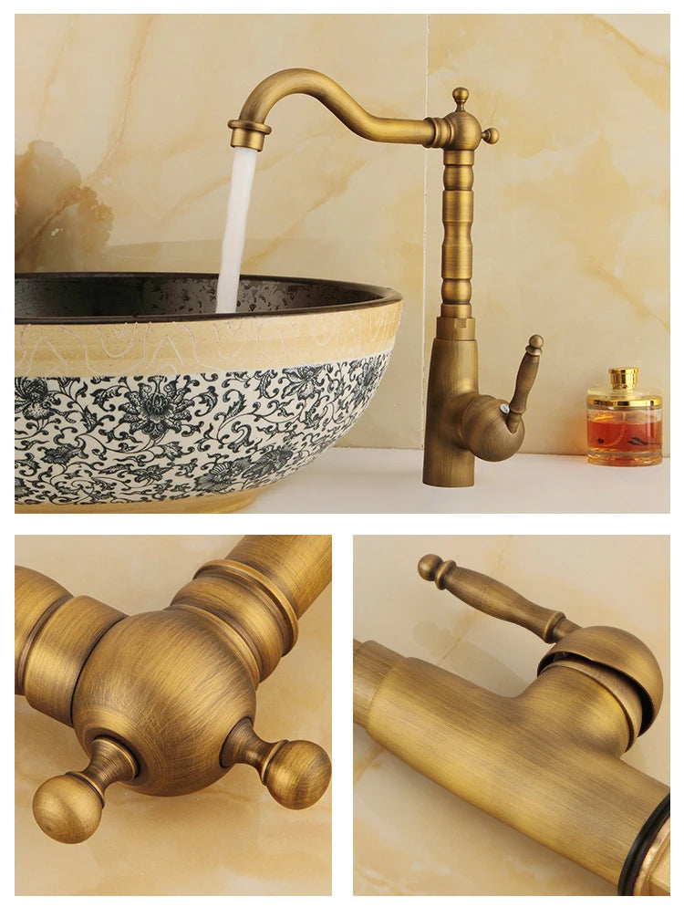 Antique Retro Faucet Basin Mixer Bathroom Cold Water