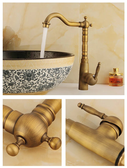 Antique Retro Faucet Basin Mixer Bathroom Cold Water