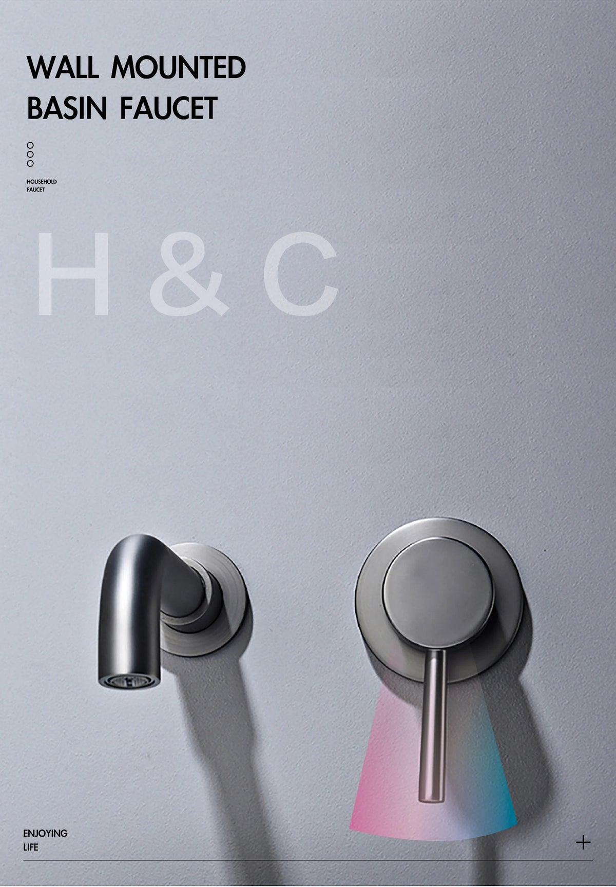 Modern Wall-Mounted Black Brass Bathroom Faucet Concealed Design