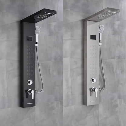 Bathroom Led Light Rain Waterfall Shower Panel Faucet