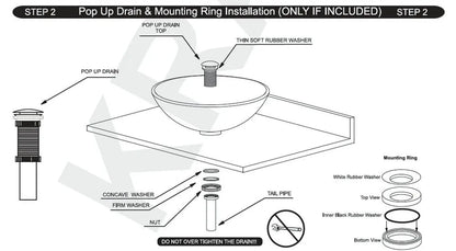 Zappo Above Counter Ceramic Vessel Sink Bathroom Round