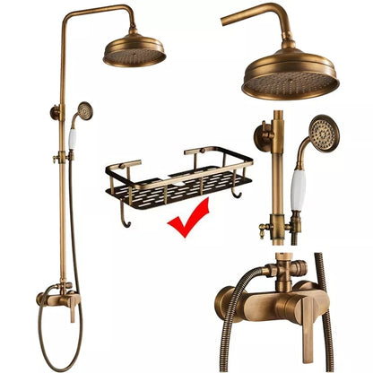 Antique Brass Style Shower Faucet Handle Handheld Shower
