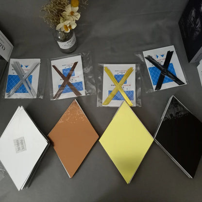 10/17/32/58pcs 3d Mirror Stickers Acrylic Triangles