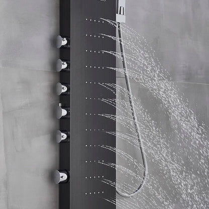 Black/Brushed Bathroom Shower Faucet Led Rainfall Head Shower
