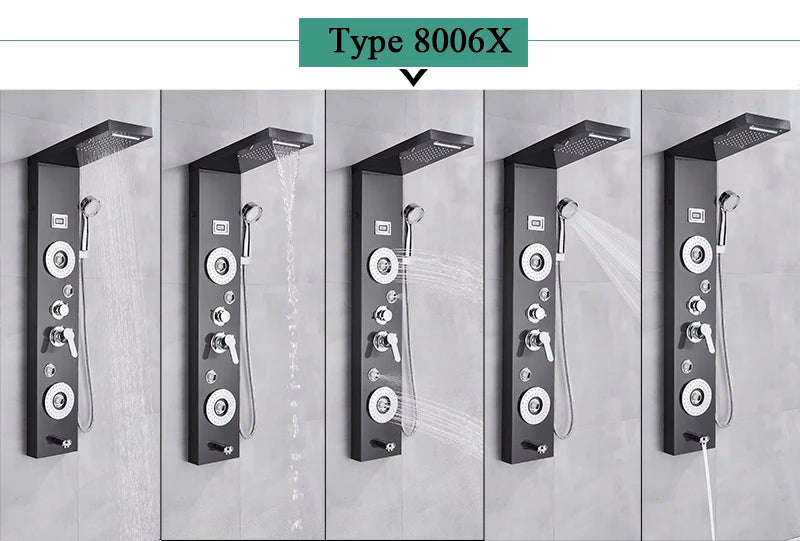 Luxury Led Shower Panel Spa Massage Jet Shower