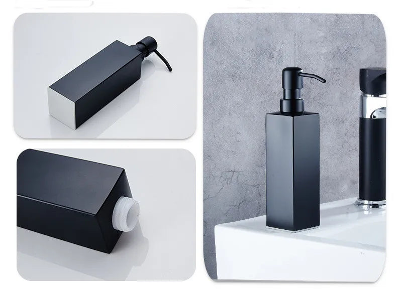 Black Liquid Soap Dispenser Shampoo Hotel Bathroom Wall