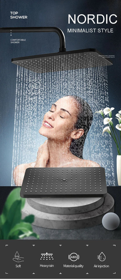 Black Golden Shower Head Rainfall Shower Faucet Head