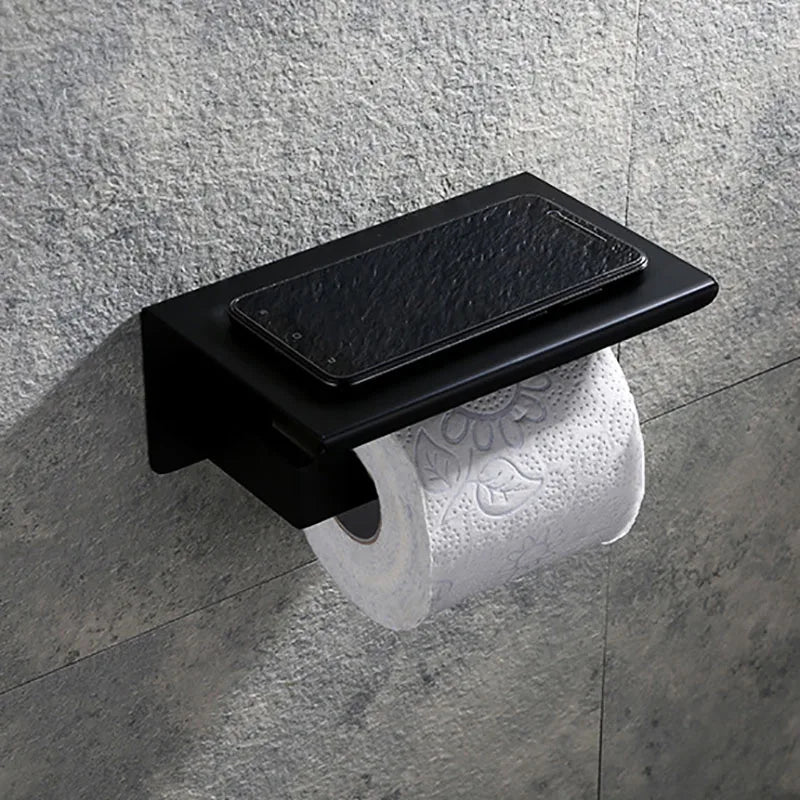 Black Bathroom Stainless Steel Wall Rack Towel Rack