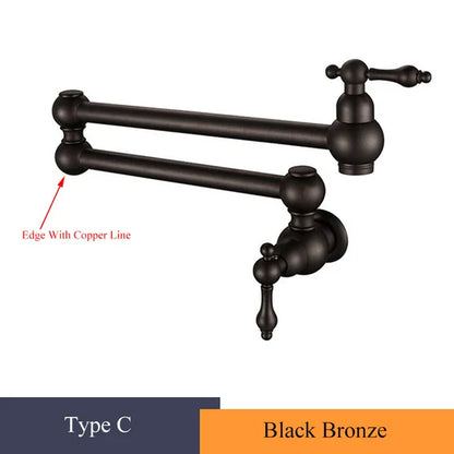 Brushed Gold Faucet Wall Mount Bathroom Basin Faucet
