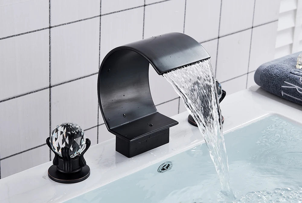 Wanmivezlo Waterfall Bathroom Basin Faucet Deck Mounted Cold