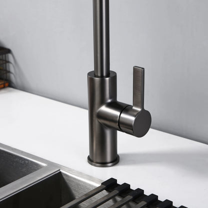 Handle Pull Out Faucet Brushed Gunmetal Matt Black