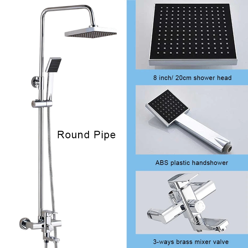 Matte Black Bathroom Shower Faucet 8/10/12inch Wall Mount
