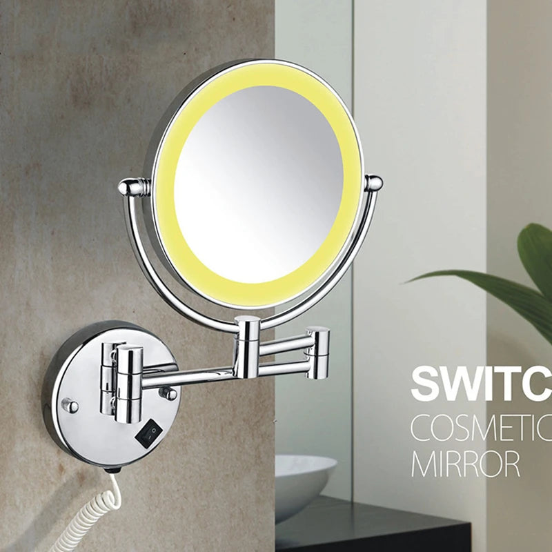 Silver Brass Dual Side Led Light Bathroom Mirror